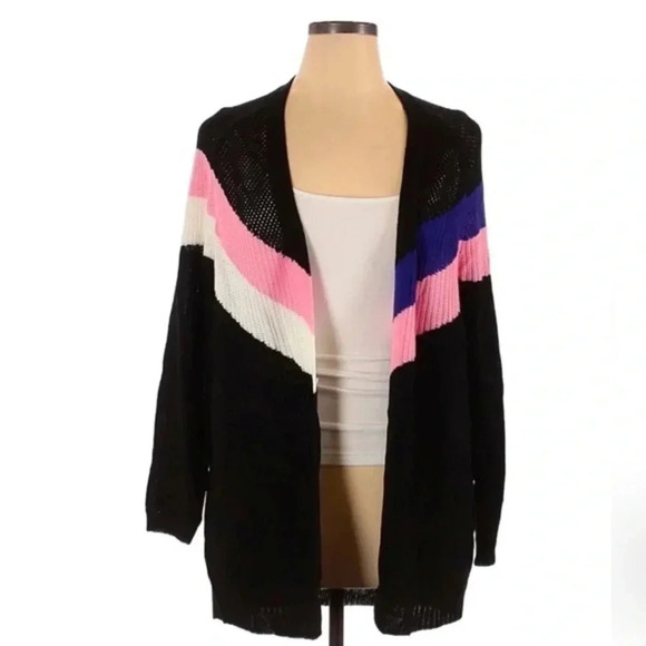 Lane Bryant | Plus Size 14/16 Open Front Cardigan Black Purple Career Office - Picture 3 of 5